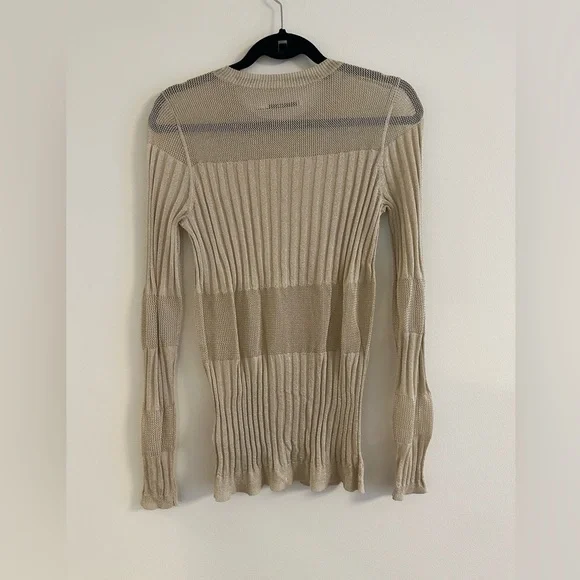 J Brand Knit Metallic Gold Top - Picture 7 of 9